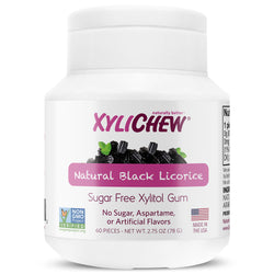 Xylichew Gum - Black Licorice Jar - 60 Pieces